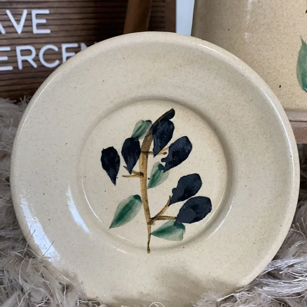 Contemporary Pottery The Wine Chiller & Small Plate Made In USA, Canyon Lake, CA